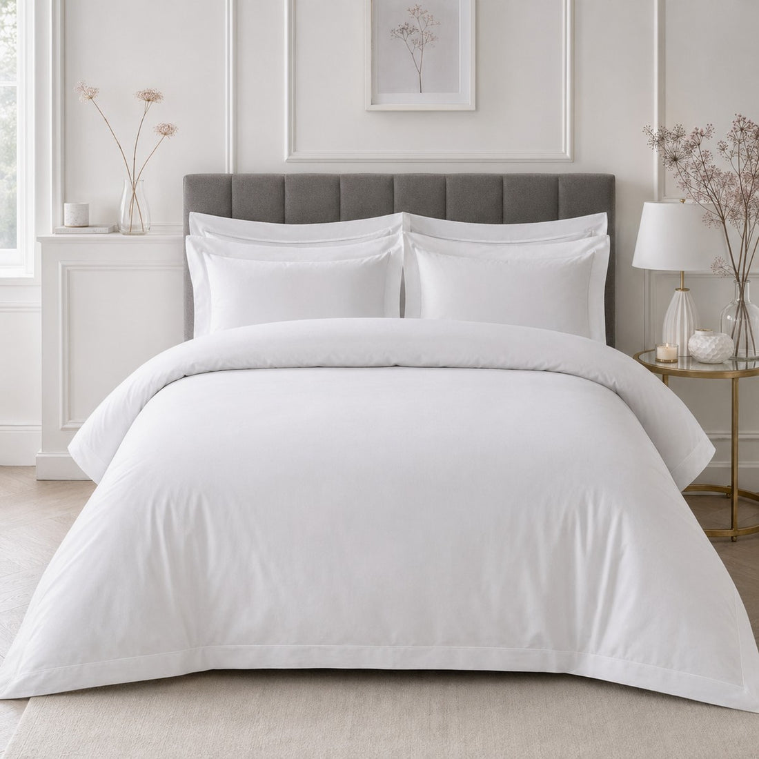 Baratta 100% Cotton White Duvet Cover Set