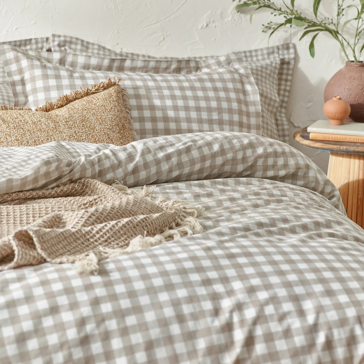 Barton Natural 100% Cotton Duvet Cover Bedding Set - additional product view 1