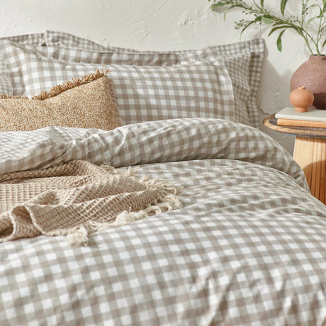 Barton Natural 100% Cotton Duvet Cover Bedding Set - additional product view 1