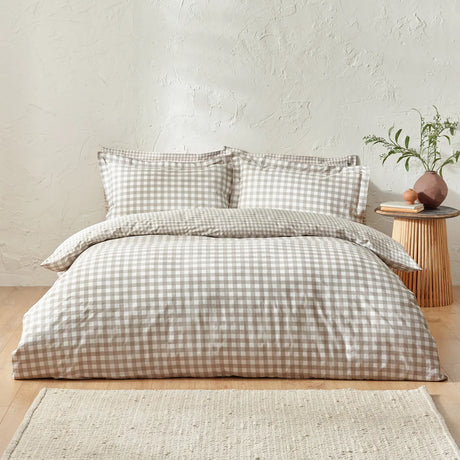 Barton Natural 100% Cotton Duvet Cover Bedding Set - additional product view 3