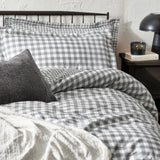 Barton Grey 100% Cotton Duvet Cover Bedding Set - additional product view 1