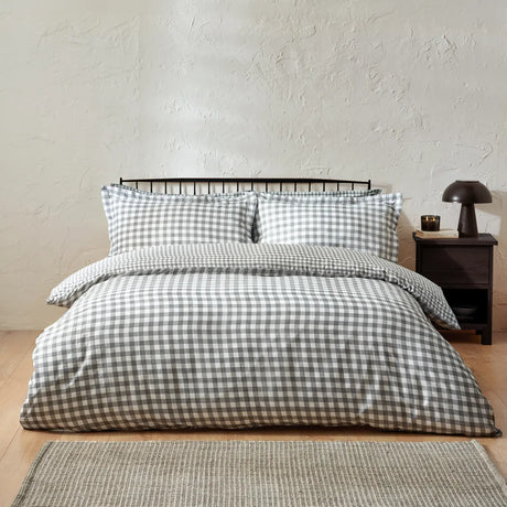 Barton Grey 100% Cotton Duvet Cover Bedding Set - additional product view 3