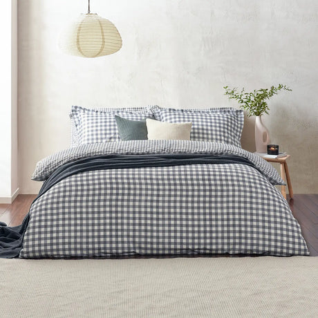 Barton Navy 100% Cotton Duvet Cover Bedding Set - additional product view 1
