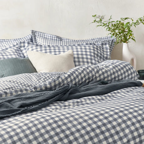 Barton Navy 100% Cotton Duvet Cover Bedding Set - additional product view 2