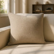 Bath Textured Chenille Cushion Cover and Filled Cushion 18" x 18" (45cm x 45cm) - Stone