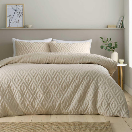 Catherine Lansfield Jacob Geo Geometric Duvet Cover Set - Natural