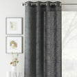 Crete Eyelet Voile Curtain Panel - Charcoal Grey