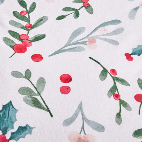 Catherine Lansfield Christmas Holly & Mistletoe Brushed Cotton Flannelette Set 4