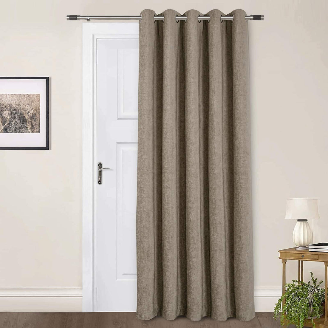 Amberley Earth Chenille Thermal Door Curtain 66 x 84 Inch Heavyweight