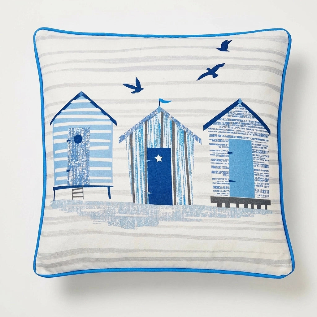 Beach Hut Outdoor Cushion Cover 43cm x 43cm 3