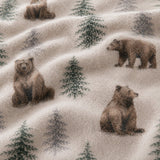Macro close-up of the brushed cotton flannelette fabric on the Bear Walks Brushed Cotton Flannelette Duvet Cover Set