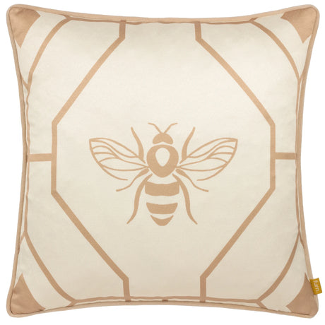 Bee Deco Geometric Velvet Champagne Cushion Cover 43cm x 43cm - additional product view 1