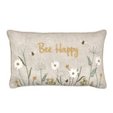 Catherine Lansfield Bee Happy Embroidered 30x50cm Cushion Natural