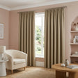 Essential 95% Blackout Tape Top Pencil Pleat Curtains - Beige