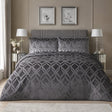 Belfort Velvet Duvet Cover Set - Slate