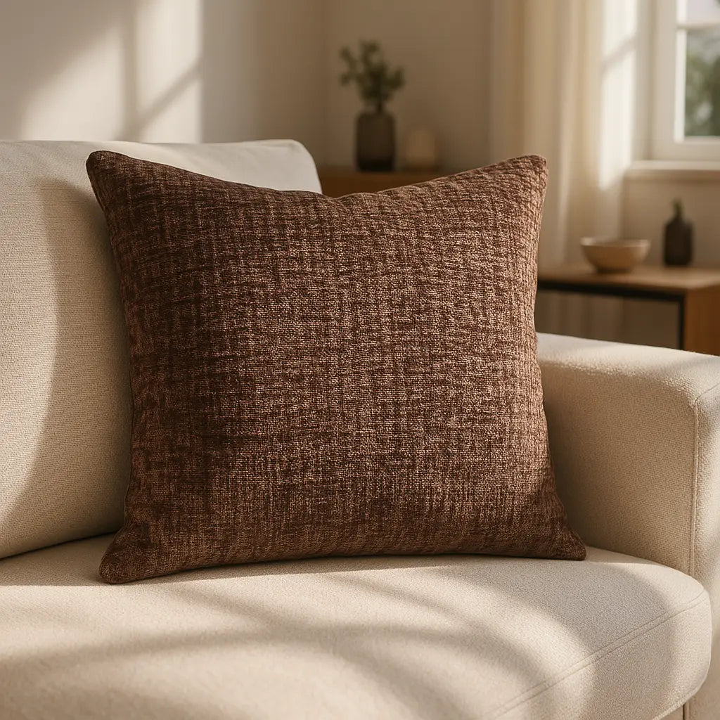 Belmont Chenille Dusky Cushion Cover and Filled Cushion