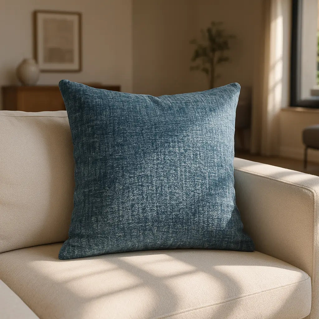 Belmont Chenille Peacock Cushion Cover and Filled Cushion