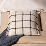 Beni 100% Cotton Natural + Black Cushion Cover 45cm x 45cm - additional product view 1