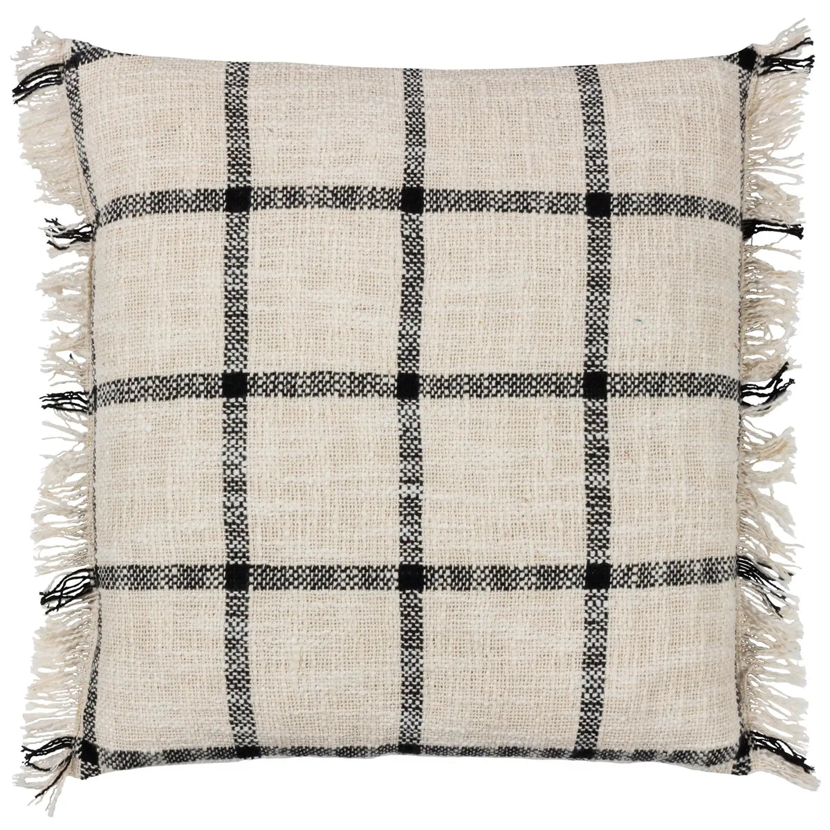 Beni 100% Cotton Natural + Black Cushion Cover 45cm x 45cm - additional product view 2