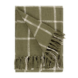 Beni Woven Tasselled Moss + Natural 100% Cotton Throw Blanket 130cm x 180cm - additional product view 1