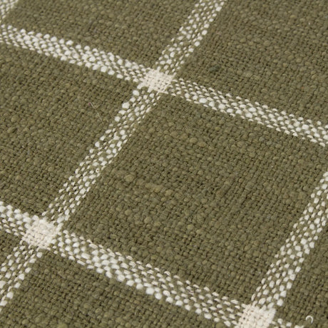 Beni Woven Tasselled Moss + Natural 100% Cotton Throw Blanket 130cm x 180cm - additional product view 2