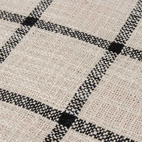 Beni Woven Tasselled Natural + Black 100% Cotton Throw Blanket 130cm x 180cm - additional product view 3
