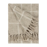 Beni Woven Tasselled Stone + Natural 100% Cotton Throw Blanket 130cm x 180cm - additional product view 2