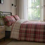 Bennet Check Red 100% Cotton Duvet Cover Set - main product image