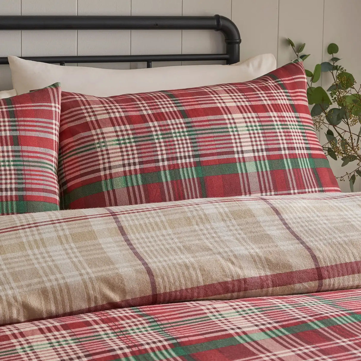 Bennet Check Red 100% Cotton Duvet Cover Set - product image 2