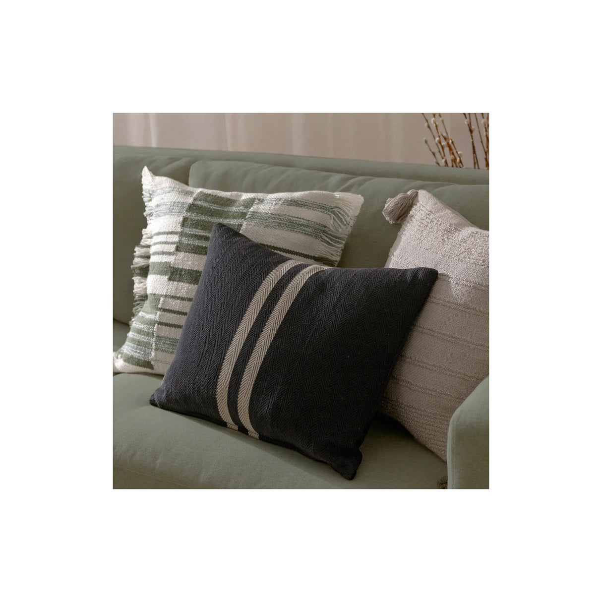 Benton Cotton Cushion Cover Black 40 x 50cm - image 5
