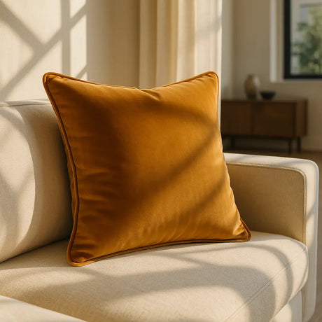 Berkshire Velvet Cushion Cover and Filled Cushion 22" x 22" (55cm x 55cm) - Copper