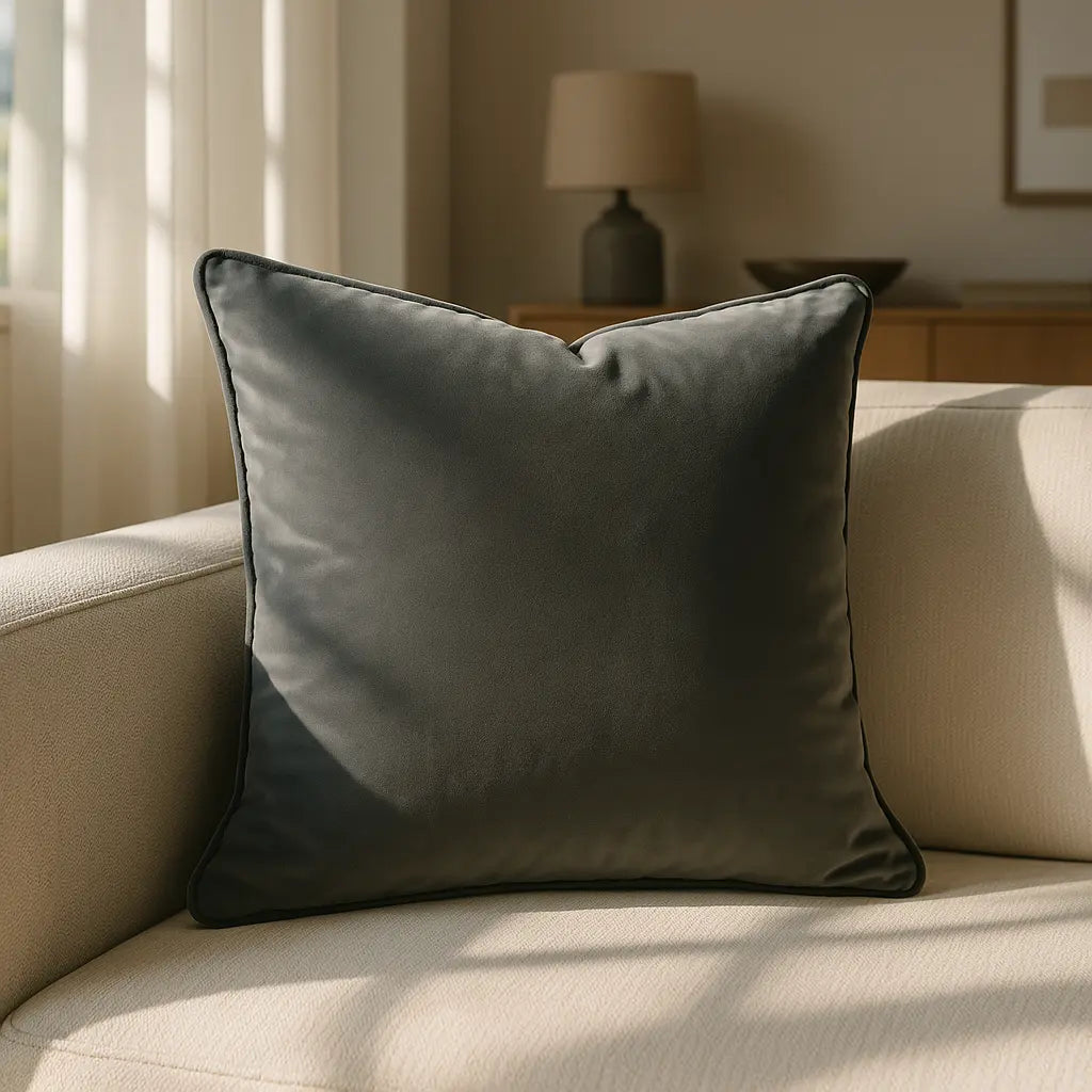 Berkshire Velvet Green Cushion Cover and Filled Cushion 55cm x 55cm