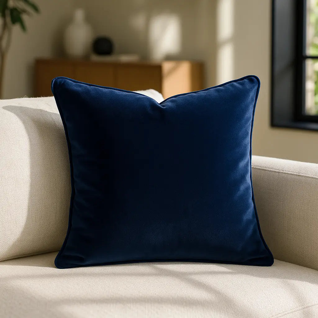 Berkshire Velvet Navy Cushion Cover and Filled Cushion 55cm x 55cm