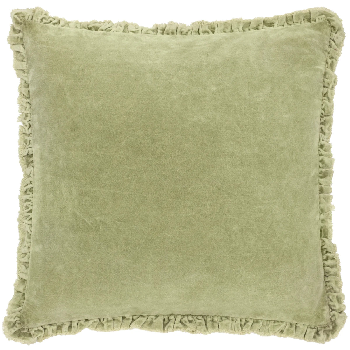 Bertie 100% Cotton Velvet Sage Cushion Cover or Filled Cushion 45cm x 45cm - additional product view 2
