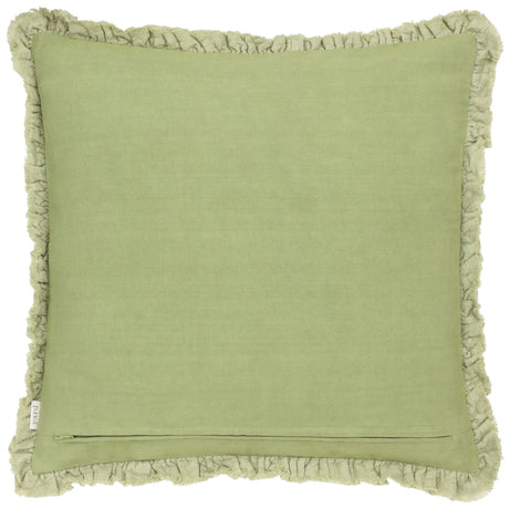 Bertie 100% Cotton Velvet Sage Cushion Cover or Filled Cushion 45cm x 45cm - additional product view 3