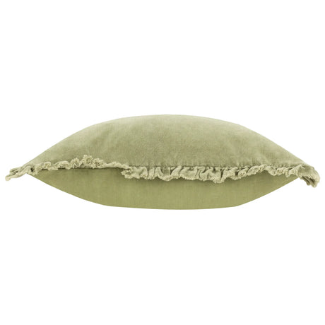 Bertie 100% Cotton Velvet Sage Cushion Cover or Filled Cushion 45cm x 45cm - additional product view 4