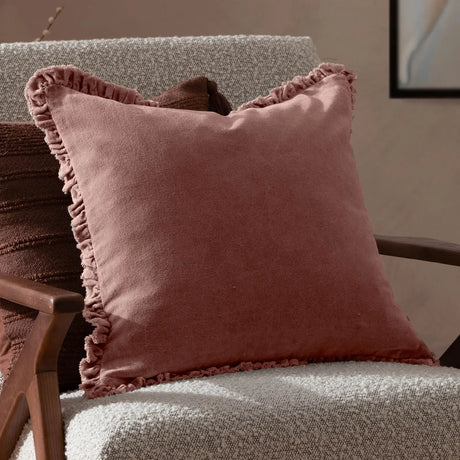 Bertie 100% Cotton Velvet Rosewood Cushion Cover or Filled Cushion 45cm x 45cm - additional product view 1