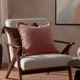 Bertie 100% Cotton Velvet Rosewood Cushion Cover or Filled Cushion 45cm x 45cm - additional product view 6