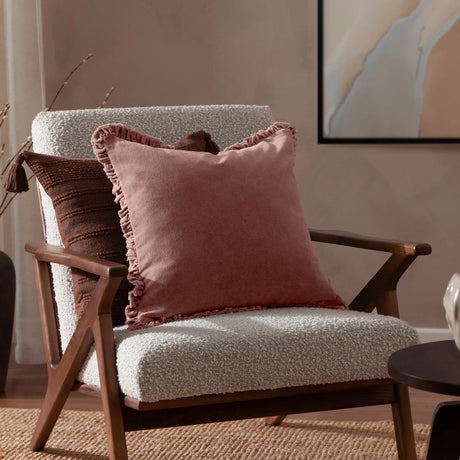 Bertie 100% Cotton Velvet Rosewood Cushion Cover or Filled Cushion 45cm x 45cm - additional product view 6