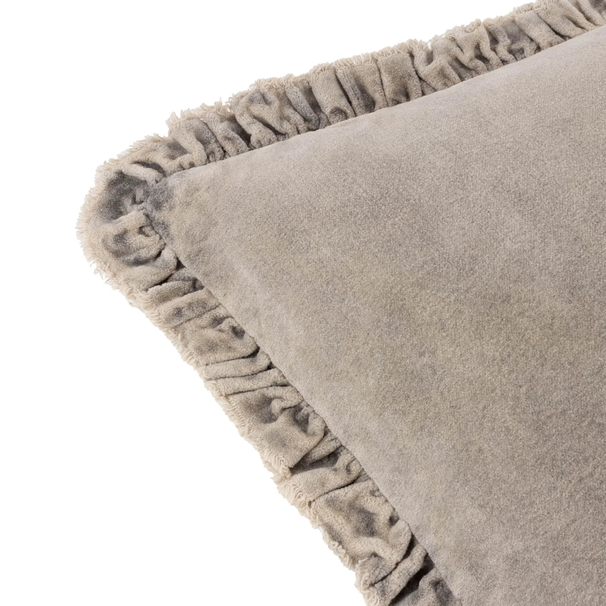 Bertie 100% Cotton Velvet Taupe Cushion Cover or Filled Cushion 45cm x 45cm - additional product view 5