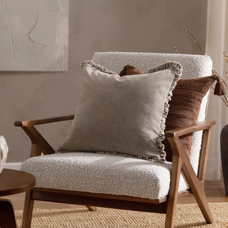 Bertie 100% Cotton Velvet Taupe Cushion Cover or Filled Cushion 45cm x 45cm - additional product view 6