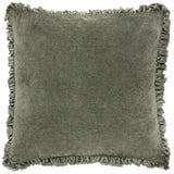 Bertie Washed 100% Cotton Velvet Moss Cushion Cover 45cm x 45cm - additional product view 1