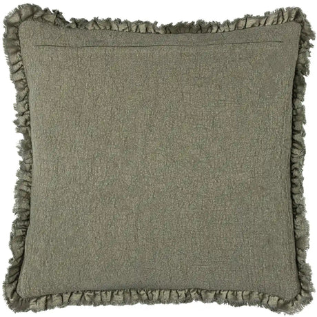 Bertie Washed 100% Cotton Velvet Moss Cushion Cover 45cm x 45cm - additional product view 2