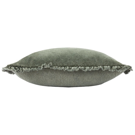 Bertie Washed 100% Cotton Velvet Moss Cushion Cover 45cm x 45cm - additional product view 3
