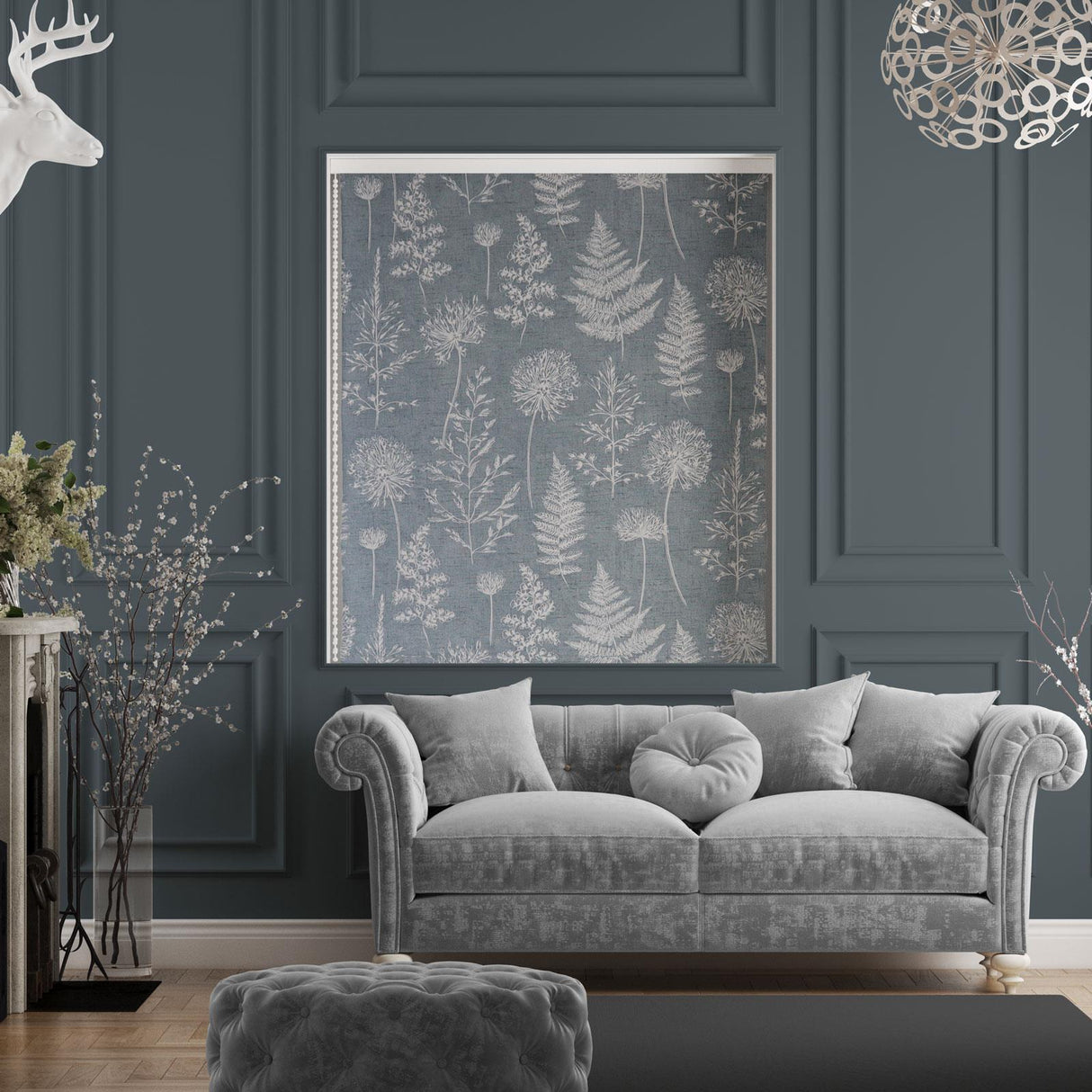 Chervil Denim Made To Measure Roman Blind by Style Furnishings