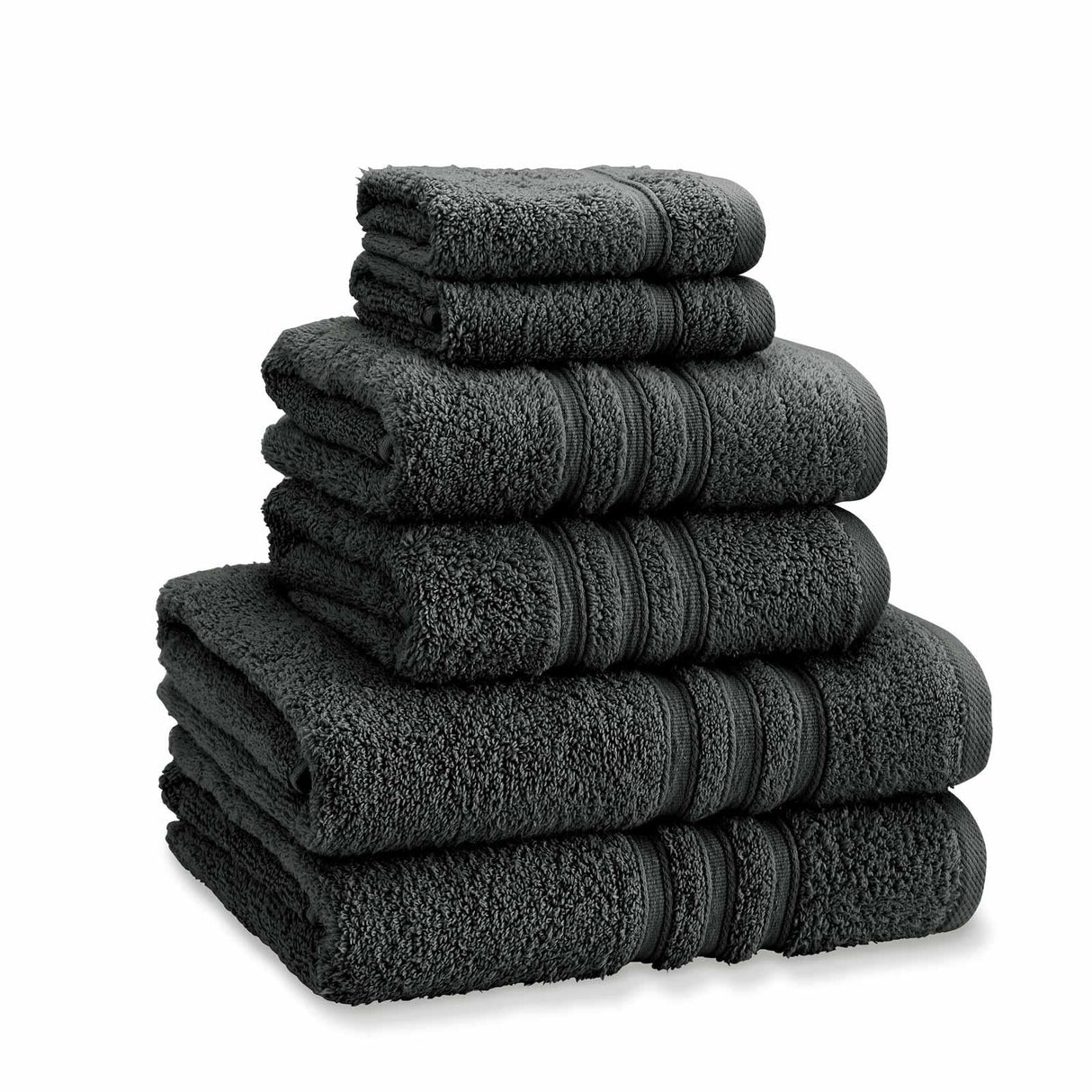 Catherine Lansfield Zero Twist 6 Piece Cotton Towel Bale Set 500GSM - Charcoal