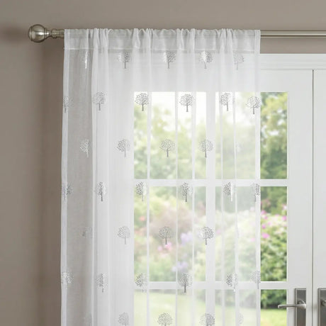 Birch Metallic Slot Top Voile Curtain Panel 5