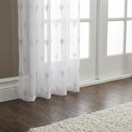 Birch Metallic Slot Top Voile Curtain Panel 6
