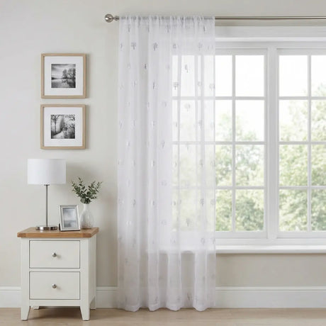Birch Metallic Slot Top Voile Curtain Panel 4