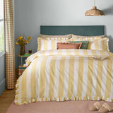 Birdie Stripe Butter Yellow Duvet Cover Bedding Set - additional product view 1